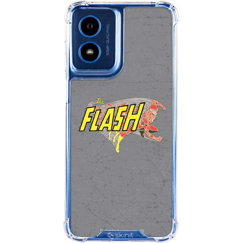 DC Comics The Flash Vintage Action Running Pose Moto G Play 4G (2024) Clear Case