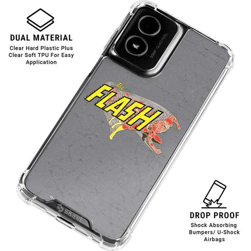 DC Comics The Flash Vintage Action Running Pose Moto G Power 5G (2024) Clear Case