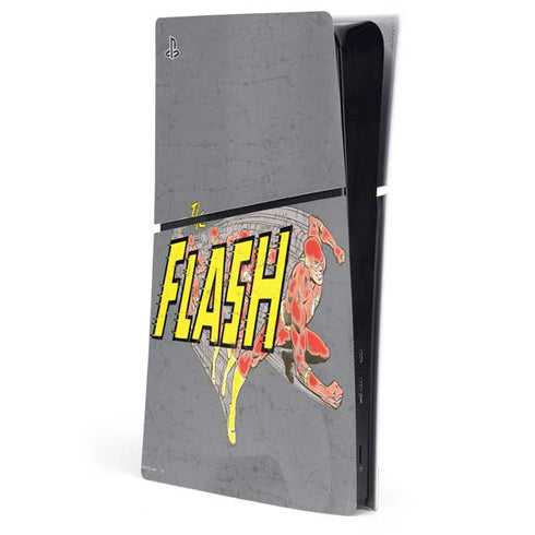 DC Comics The Flash Vintage Action Running Pose PS5 Slim Digital Edition Console Skin