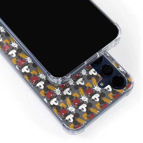 Disney Mickey Mouse Vintage Pattern Galaxy A55 5G Clear Case
