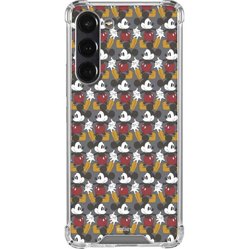 Disney Mickey Mouse Vintage Pattern Galaxy S24 FE Clear Case