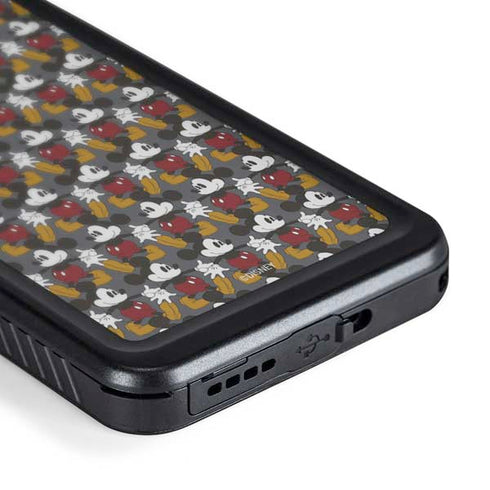 Disney Mickey Mouse Vintage Pattern Galaxy S24 Plus Waterproof Case