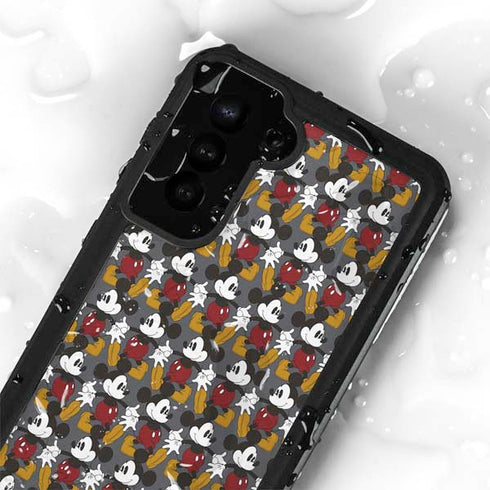 Disney Mickey Mouse Vintage Pattern Galaxy S24 Plus Waterproof Case