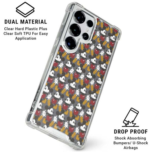 Disney Mickey Mouse Vintage Pattern Galaxy S25 Ultra Clear Case