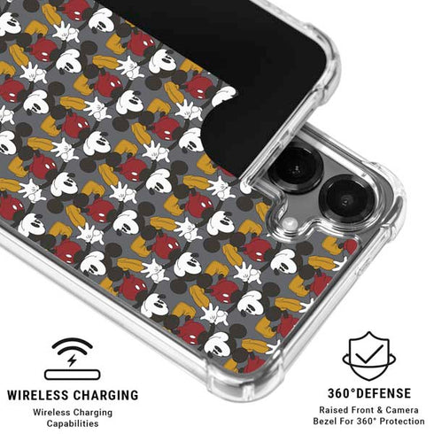 Disney Mickey Mouse Vintage Pattern Galaxy S26 Plus Clear Case