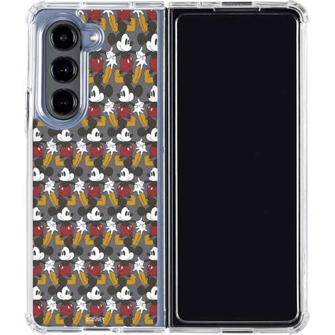 Disney Mickey Mouse Vintage Pattern Galaxy Z Fold5 5G Clear Case
