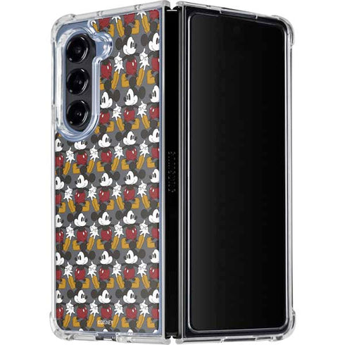 Disney Mickey Mouse Vintage Pattern Galaxy Z Fold5 5G Clear Case