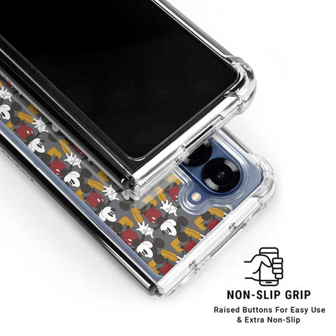 Disney Mickey Mouse Vintage Pattern Galaxy Z Fold6 Clear Case