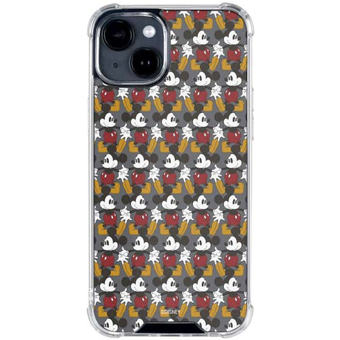Disney Mickey Mouse Vintage Pattern iPhone 15 Clear Case