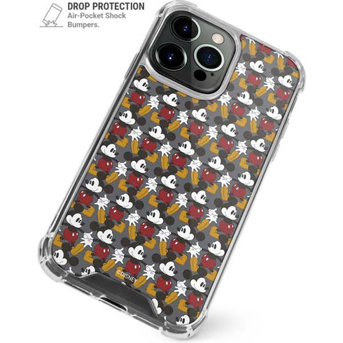 Disney Mickey Mouse Vintage Pattern iPhone 15 Pro Max Clear Case
