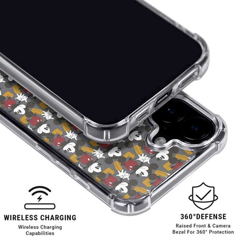 Disney Mickey Mouse Vintage Pattern iPhone 16 Clear Case