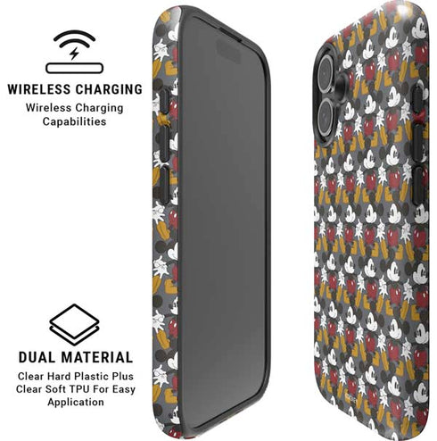 Disney Mickey Mouse Vintage Pattern iPhone 16 Plus Magsafe Impact Case