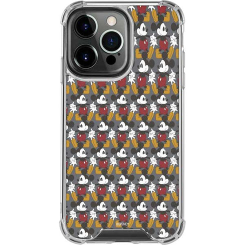 Disney Mickey Mouse Vintage Pattern iPhone 16 Pro Clear Case