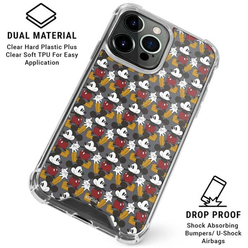 Disney Mickey Mouse Vintage Pattern iPhone 16 Pro Clear Case