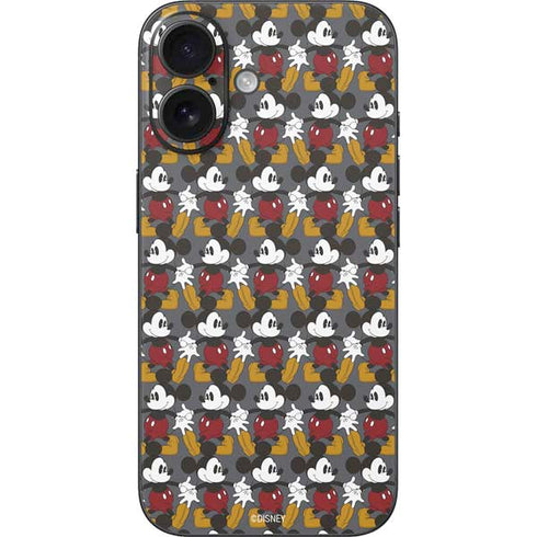Disney Mickey Mouse Vintage Pattern iPhone 16 Skin