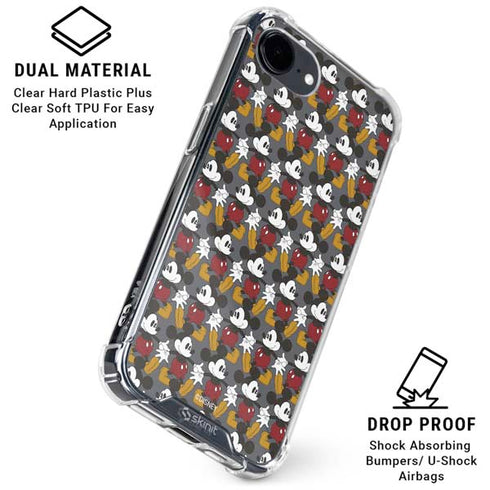 Disney Mickey Mouse Vintage Pattern iPhone 16e Clear Case