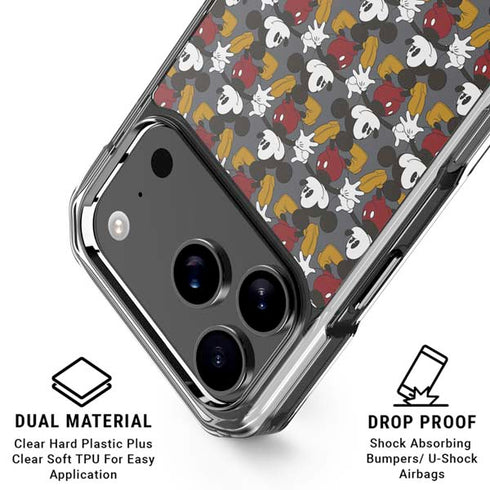 Disney Mickey Mouse Vintage Pattern iPhone 18 Pro Clear Case