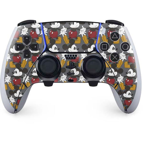 Disney Mickey Mouse Vintage Pattern PS5 DualSense Edge Pro Controller Skin