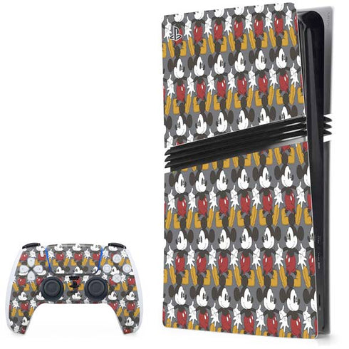 Disney Mickey Mouse Vintage Pattern PS5 Pro Bundle Skin
