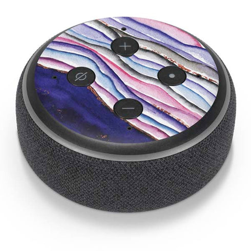 Violet Watercolor Geode Amazon Echo Dot Skin