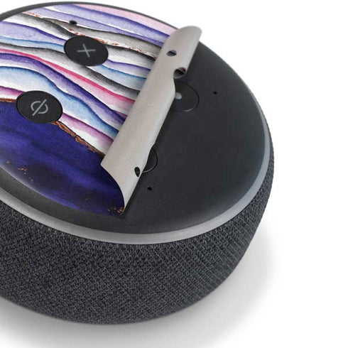 Violet Watercolor Geode Amazon Echo Dot Skin