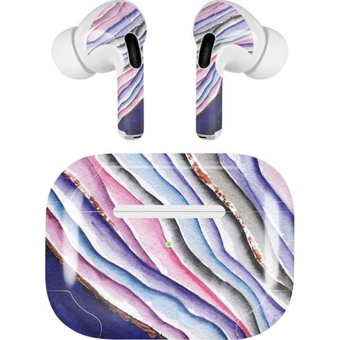 Violet Watercolor Geode AirPods Skins
