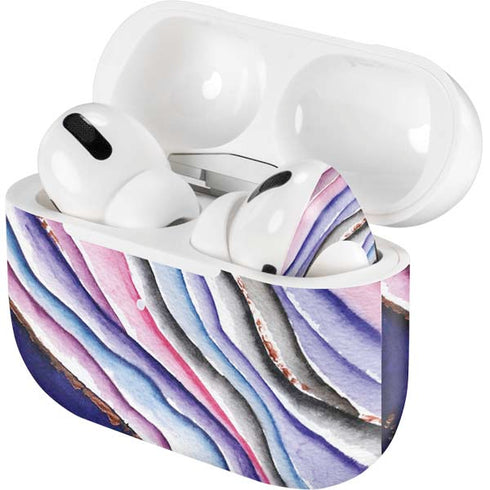 Violet Watercolor Geode AirPods Skins