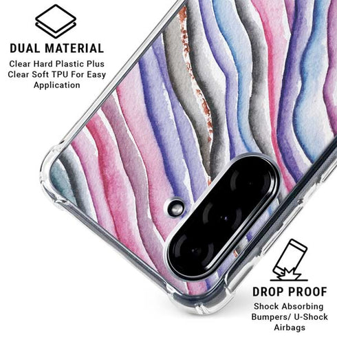 Violet Watercolor Geode Galaxy A36 5G Clear Case