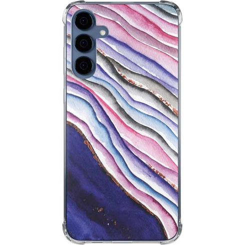 Violet Watercolor Geode Galaxy A55 5G Clear Case
