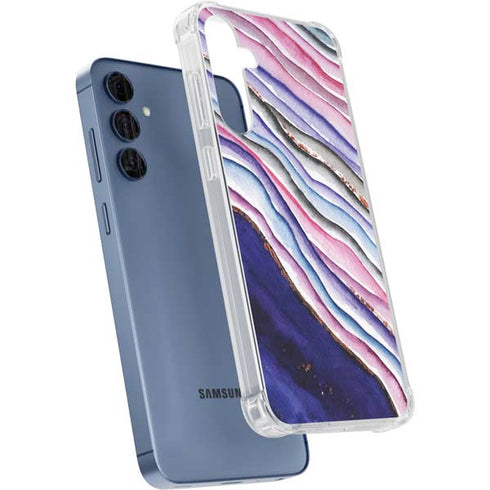 Violet Watercolor Geode Galaxy A55 5G Clear Case