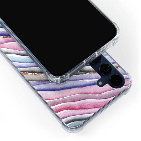 Violet Watercolor Geode Galaxy A55 5G Clear Case