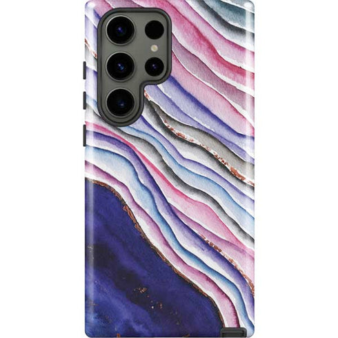 Violet Watercolor Geode Galaxy S23 Ultra Pro Case