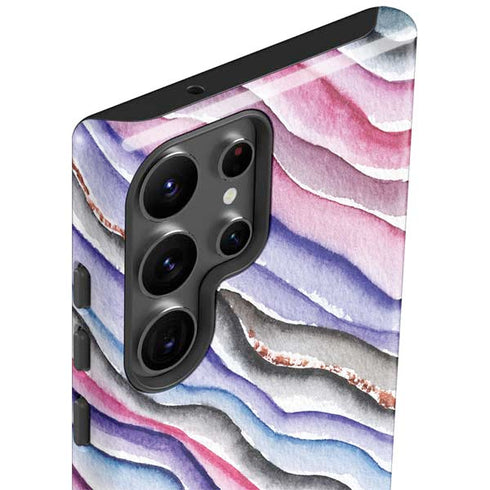 Violet Watercolor Geode Galaxy S23 Ultra Pro Case