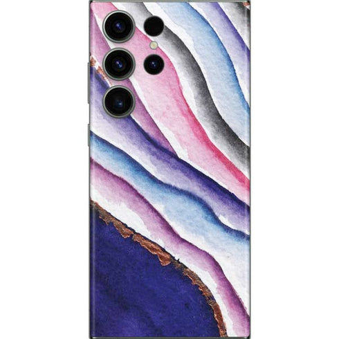 Violet Watercolor Geode Galaxy Skins