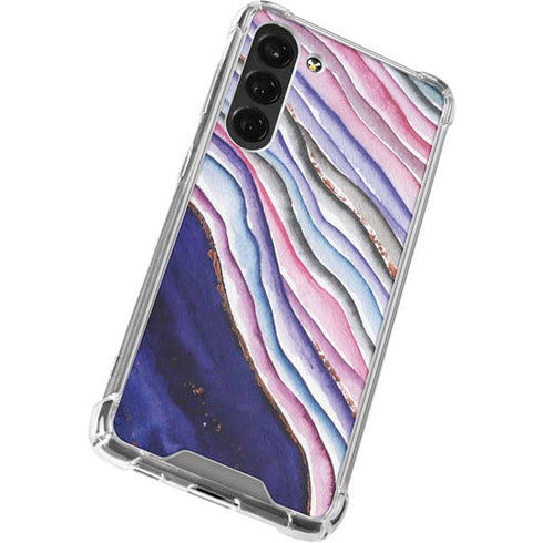 Violet Watercolor Geode Galaxy S24 FE Clear Case