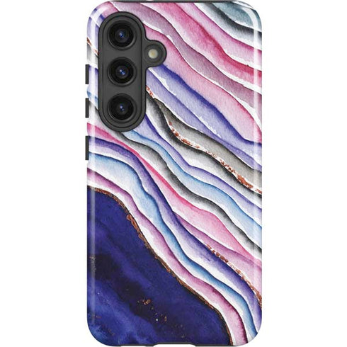 Violet Watercolor Geode Galaxy S25 Impact Case