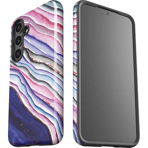 Violet Watercolor Geode Galaxy S25 Impact Case