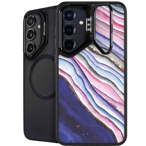 Violet Watercolor Geode Galaxy S24 Plus Kickstand Case