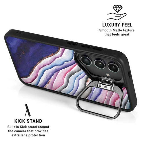 Violet Watercolor Geode Galaxy S24 Plus Kickstand Case