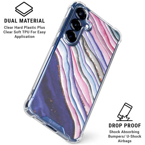 Violet Watercolor Geode Galaxy S25 Plus Clear Case