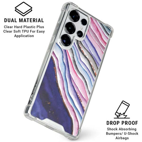 Violet Watercolor Geode Galaxy S25 Ultra Clear Case
