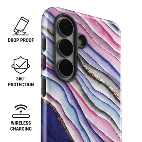 Violet Watercolor Geode Galaxy S26 Impact Case