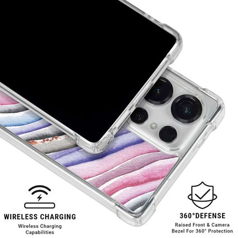 Violet Watercolor Geode Galaxy S26 Ultra Clear Case