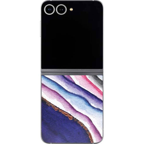 Violet Watercolor Geode Galaxy Z Flip6 Skin