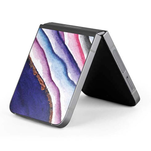 Violet Watercolor Geode Galaxy Z Flip6 Skin