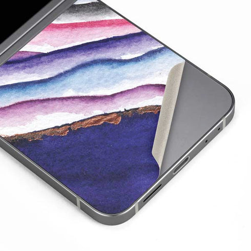 Violet Watercolor Geode Galaxy Z Flip6 Skin