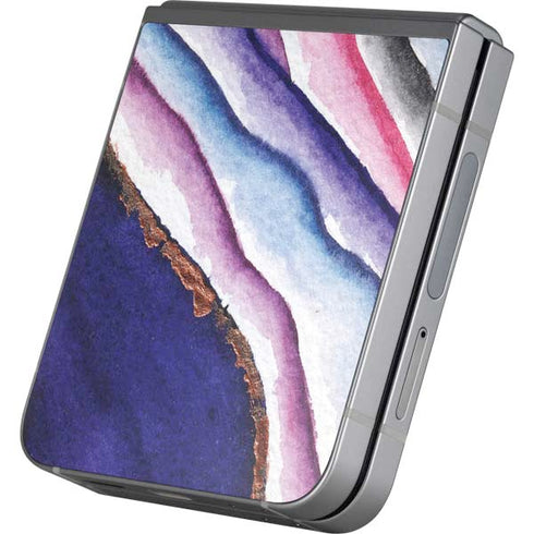 Violet Watercolor Geode Galaxy Z Flip6 Skin