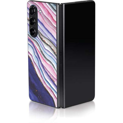 Violet Watercolor Geode Galaxy Z Fold5 5G Skin