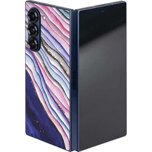 Violet Watercolor Geode Galaxy Z Fold6 Skin