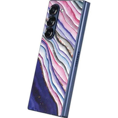 Violet Watercolor Geode Galaxy Z Fold6 Skin
